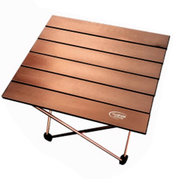 Outdoor Camping Portable Light Folding Table  Aviation Aluminum Picnic Barbecue Table Small Size:39.5x34.5x32.5cm(Coffee)