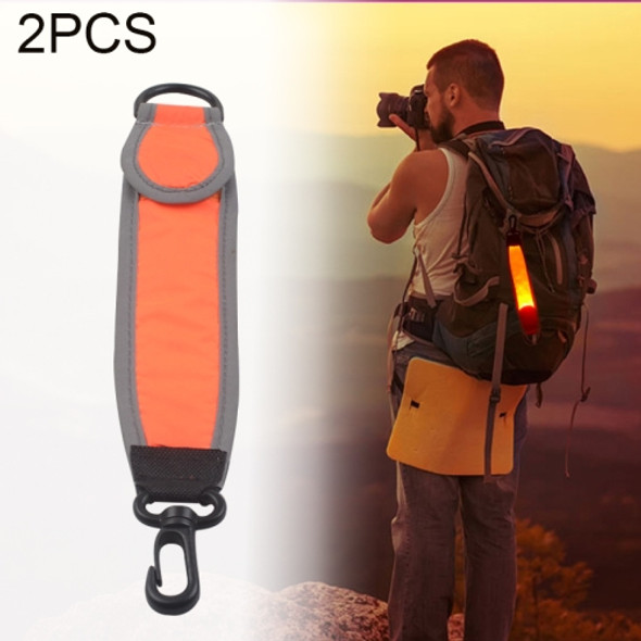 2 PCS Outdoor Backpack Reflective Strap Field Distress Signal Light(Orange)