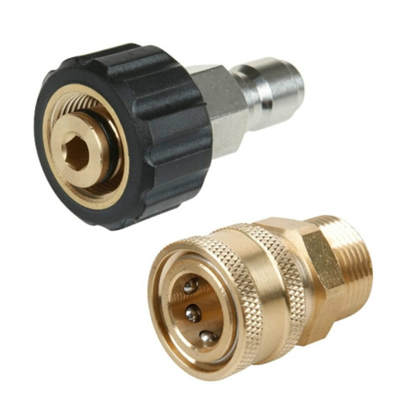 Pressure Washer Accessories Quick Connect Car Wash Water Hose Quick Connection, Typle:14-3/8 Male + 15-3/8 Female