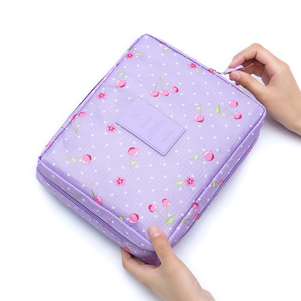 2 PCS Waterproof Make Up Bag Travel Organizer for Toiletries Kit(Purple cherry)