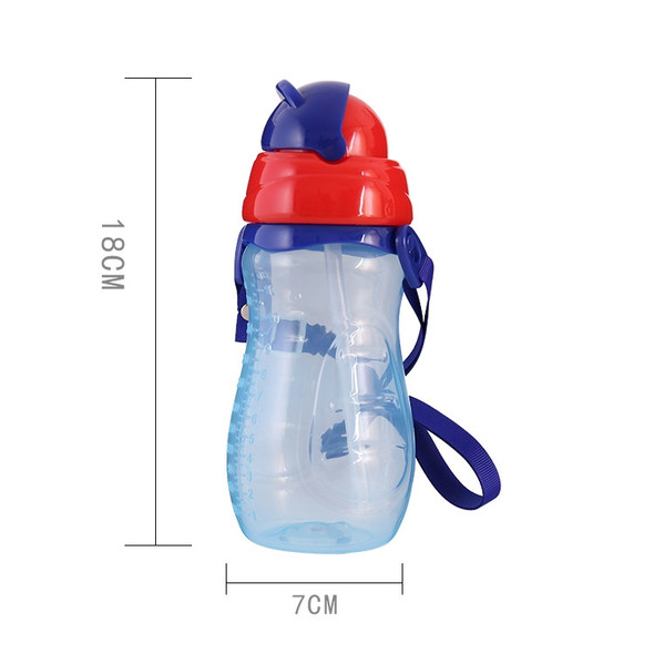 Baby Water Feeding Bottle With Straw Portable Cartoon Save Cups Sports Bottles Baby Feeding Cups(Blue)