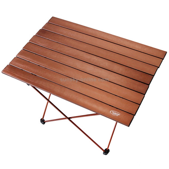 Outdoor Camping Portable Light Folding Table  Aviation Aluminum Picnic Barbecue Table M Size:56x40.5x40.5cm(Coffee)