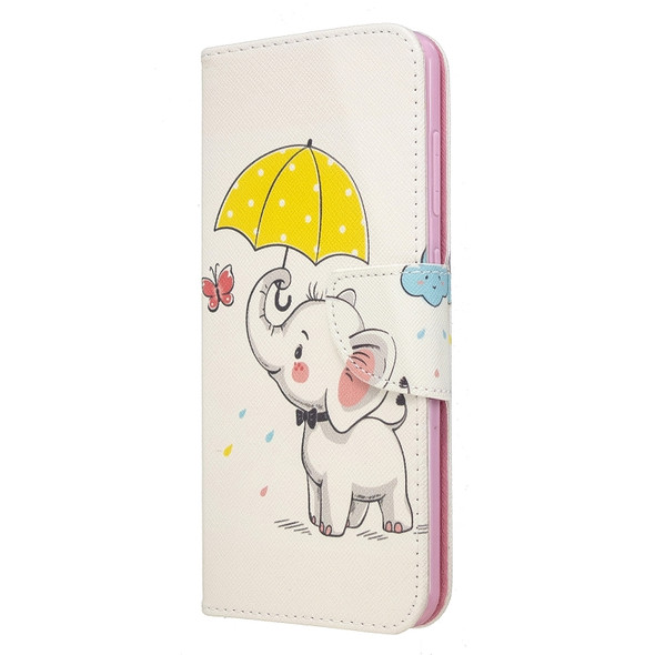 For Nokia 6.2 / 7.2 Colored Drawing Pattern Horizontal Flip Leather Case with Holder & Card Slots & Wallet(Elephant)