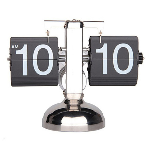 Balance Shaped Metal Auto Flip Down Clock Desktop Decorative Clock with Single Holder