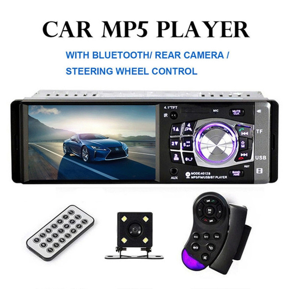 4012B HD 1 Din 4.1 inch Car Bluetooth Radio Receiver MP5 Player, Support FM & TF Card, with Steering Wheel Remote Control