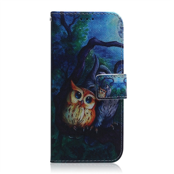 Oil Painting Owl Pattern Coloured Drawing Horizontal Flip Leather Case for Huawei P30, with Holder & Card Slots & Wallet