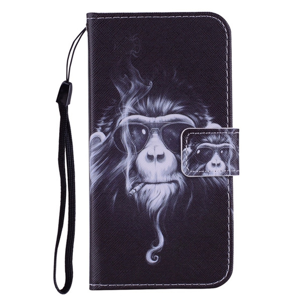 Chimpanzee Pattern Colored Drawing Horizontal Flip Leather Case for Huawei P30 Pro, with Holder & Card Slots & Wallet & Lanyard