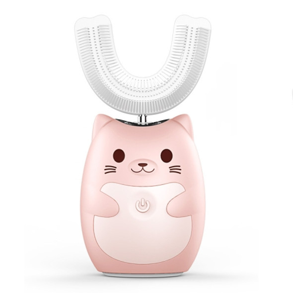 Children Mouthful U Shape Automatic Intelligent Electric Toothbrush, Baby Standard Version (Pink)