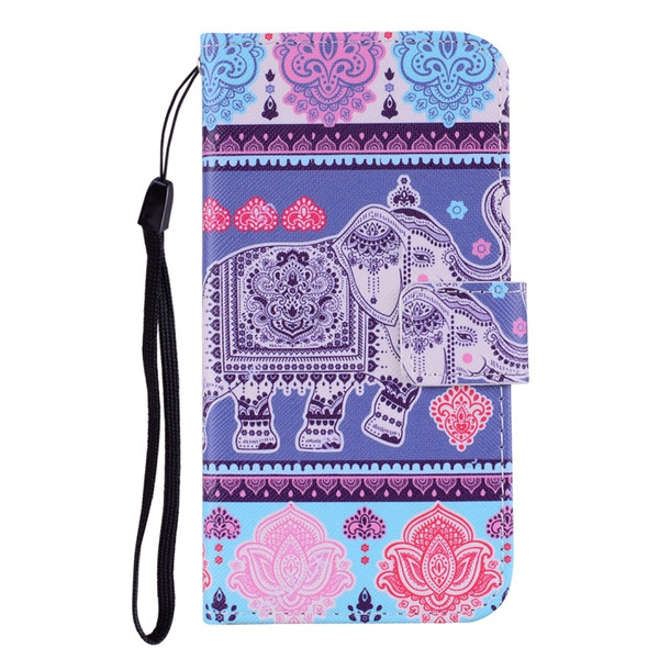 Elephant Pattern Colored Drawing Horizontal Flip Leather Case for Huawei P30 Pro, with Holder & Card Slots & Wallet & Lanyard