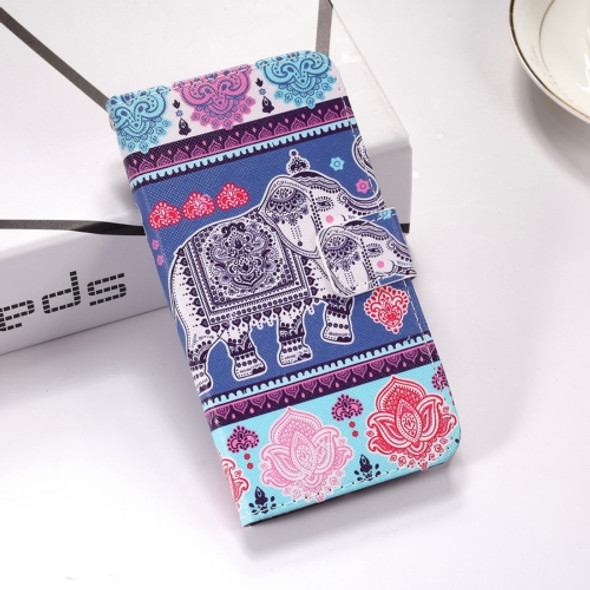 Elephant Pattern Colored Drawing Horizontal Flip Leather Case for Huawei P30 Pro, with Holder & Card Slots & Wallet & Lanyard