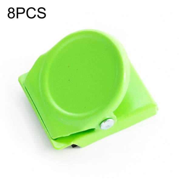 8 PCS Creative Magnet Clips Colored Metal Refrigerator Stickers Home Office Supplies(Green)