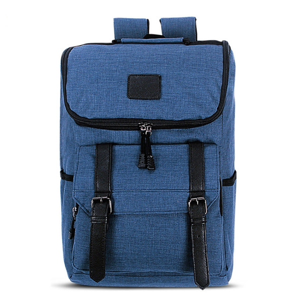 Universal Multi-Function Canvas Laptop Computer Shoulders Bag Leisurely Backpack Students Bag, Size: 43x30x14cm, For 15.6 inch and Below Macbook, Samsung, Lenovo, Sony, DELL Alienware, CHUWI, ASUS, HP(Blue)