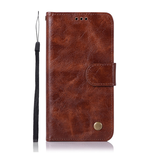 For Lenovo K6 Retro Copper Button Crazy Horse Horizontal Flip PU Leather Case with Holder & Card Slots & Wallet & Lanyard(Brown)