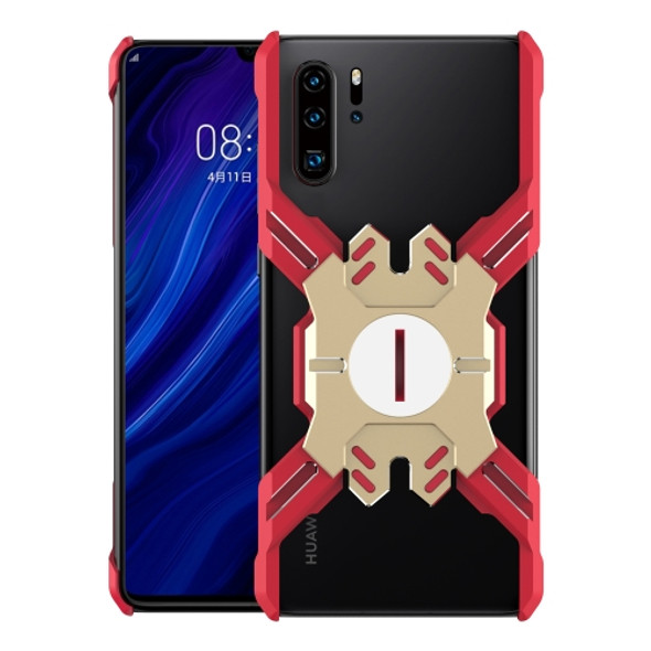 For Huawei P30 Hero Series Anti-fall Wear-resistant Metal Protective Case with Bracket(Red Gold)