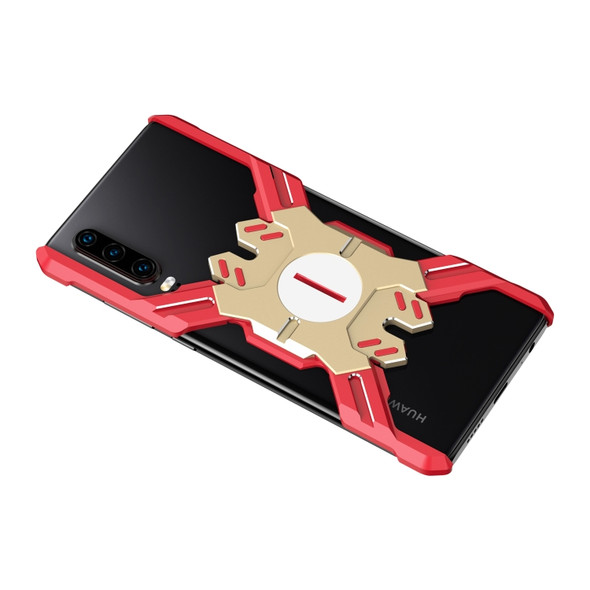 For Huawei P30 Hero Series Anti-fall Wear-resistant Metal Protective Case with Bracket(Red Gold)