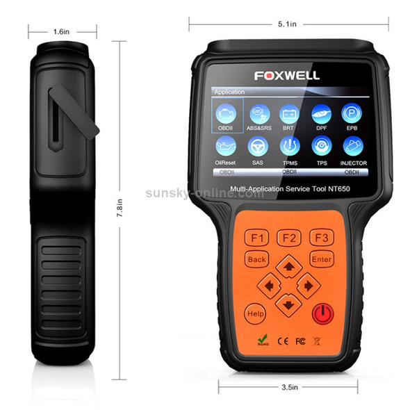 FOXWEEL OBD 2 Automotive Scanner ABS Airbag SAS EPB DPF Oil Service Reset OBD 2 Car Diagnostic Tool Auto Scanner(Black)