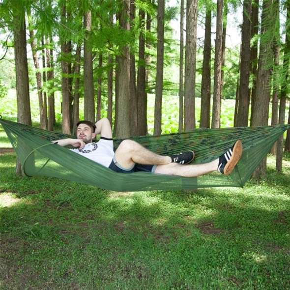 Portable Outdoor Camping Full-automatic Nylon Parachute Hammock with Mosquito Nets, Size : 290 x 140cm (Camouflage)