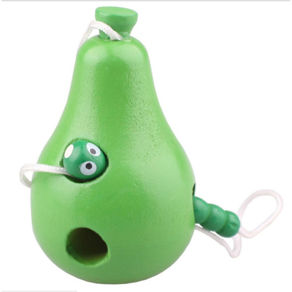 Wooden Toys Threading Caterpillars Eat Pear Novelty Funny Educational Wood Toys
