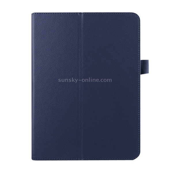 Litchi Texture Horizontal Flip Solid Color Smart Leather Case with Two-folding Holder & Sleep / Wake-up Function for Galaxy Tab S2 9.7 / T815(Dark Blue)