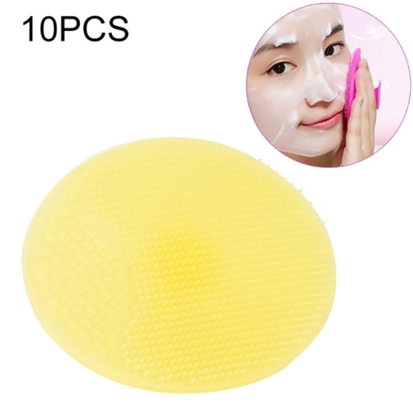 10 PCS Cleaning Pad Wash Face Facial Exfoliating Brush SPA Skin Scrub Cleanser Tool(YELLOW)