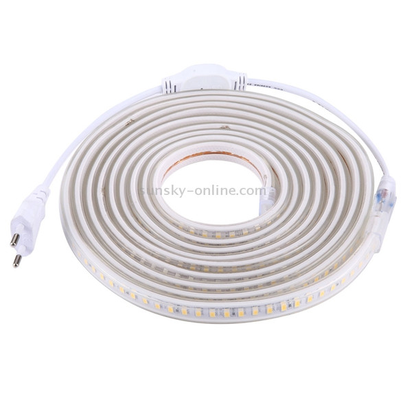 Casing Waterproof LED Light Strip, Length: 5m, Waterproof IP65 SMD 5730 LED Light with Power Plug, 120 LED/m, AC 220V(Warm White)