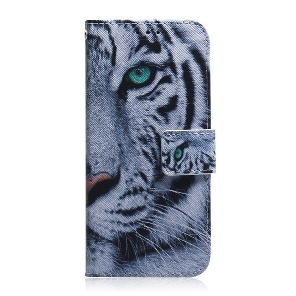 Tiger Pattern Coloured Drawing Horizontal Flip Leather Case for Huawei P30, with Holder & Card Slots & Wallet