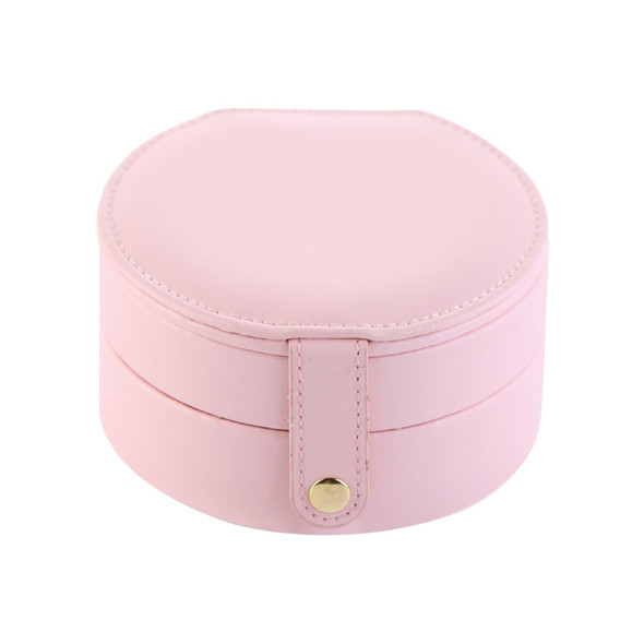 2 Tiers Jewelry Portable Box Makeup Earrings Case Storage Organizer Container(Light Pink)