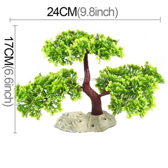 Artificial Tree Plant Grass Figurines Miniatures Aquarium Fish Tank Landscape, Size: 24.0 x 17.0cm