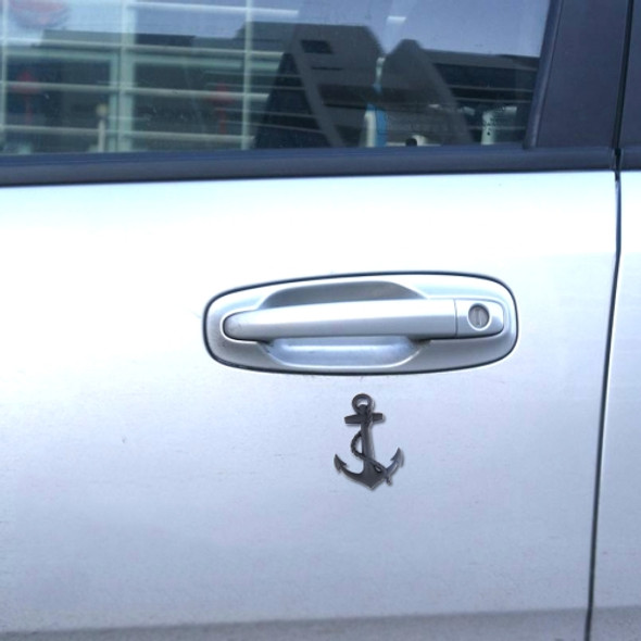 Ship Anchor Shape Car Auto Metal Free Stickers(Black)