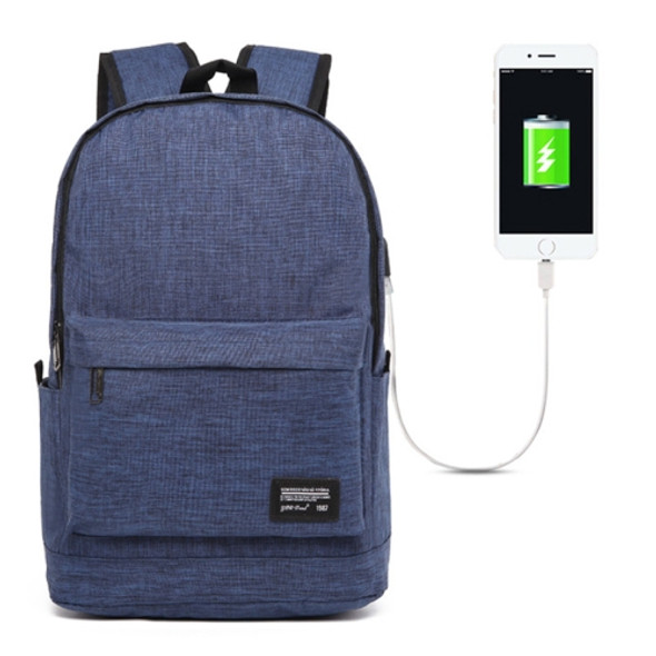 Universal Multi-Function Oxford Cloth Laptop Shoulders Bag Backpack with External USB Charging Port, Size: 45x31x16cm, For 15.6 inch and Below Macbook, Samsung, Lenovo, Sony, DELL Alienware, CHUWI, ASUS, HP(Blue)