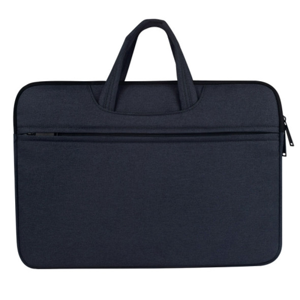 Breathable Wear-resistant Shoulder Handheld Zipper Laptop Bag, For 12 inch and Below Macbook, Samsung, Lenovo, Sony, DELL Alienware, CHUWI, ASUS, HP(Navy Blue)