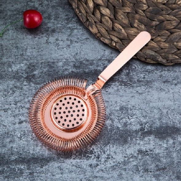 2 PCS Stainless Steel Bartender Ice Filter Ice Trap Cocktail Strainer, Color:Rose Gold
