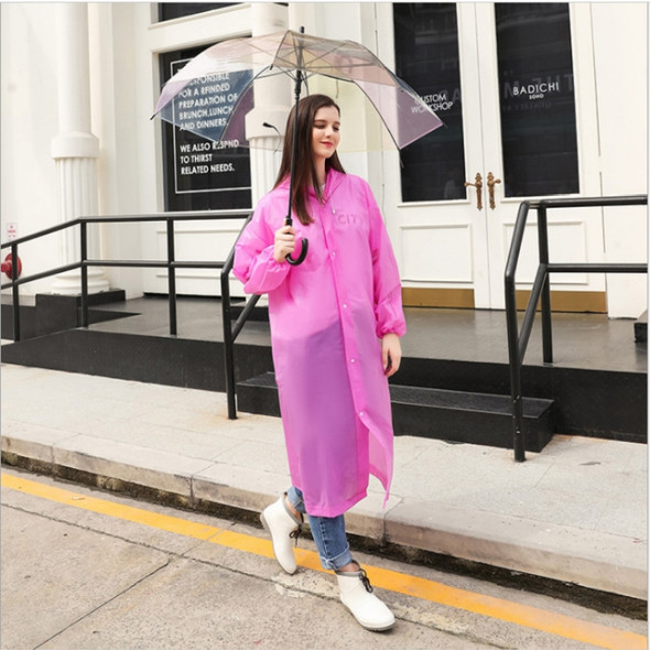 Disposable  PEVA Environment Transparent Raincoat Outdoor Hiking Siamese Raincoat(Pink)
