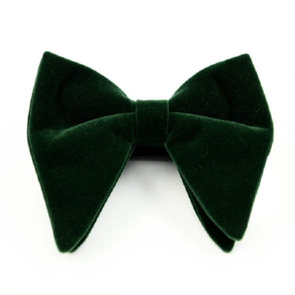 Men Velvet Double-layer Big Bow-knot Bow Tie Clothing Accessories(Dark Green)