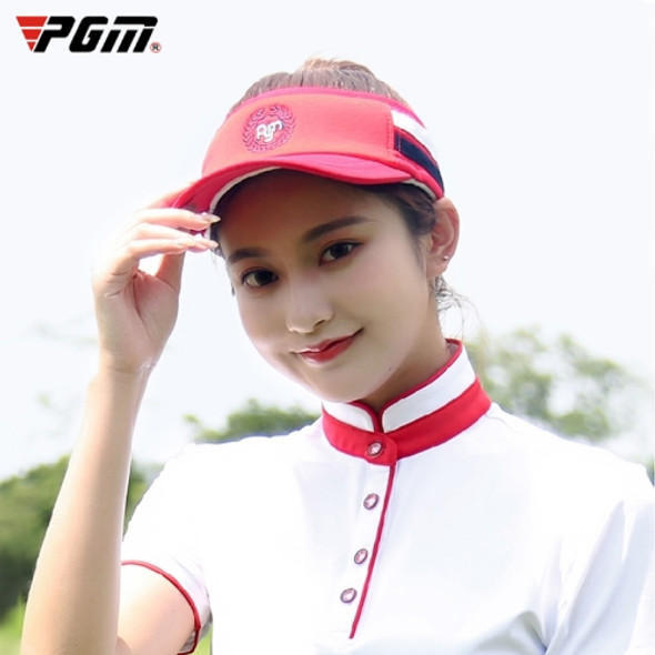 PGM Golf Comfortable and Breathable Topless Cap Casual Sports Sunhat for Women (Red)