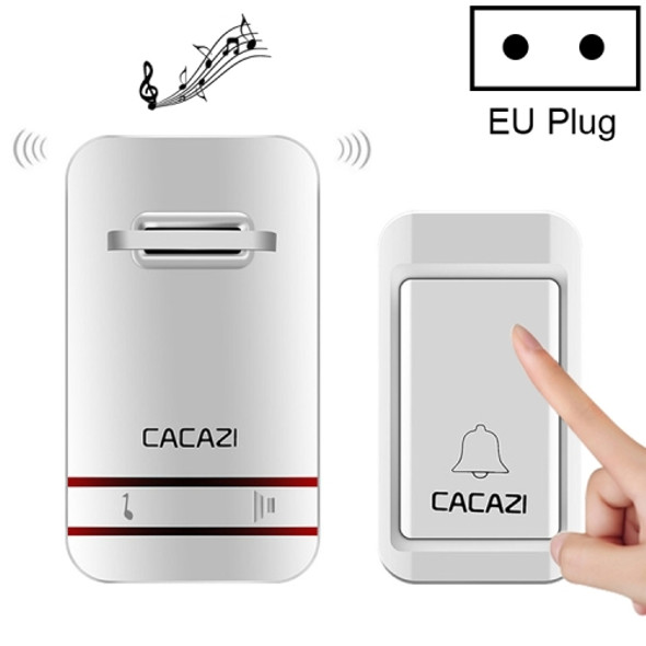 CACAZI V027G One Button One Receivers Self-Powered Wireless Home Kinetic Electronic Doorbell, EU Plug