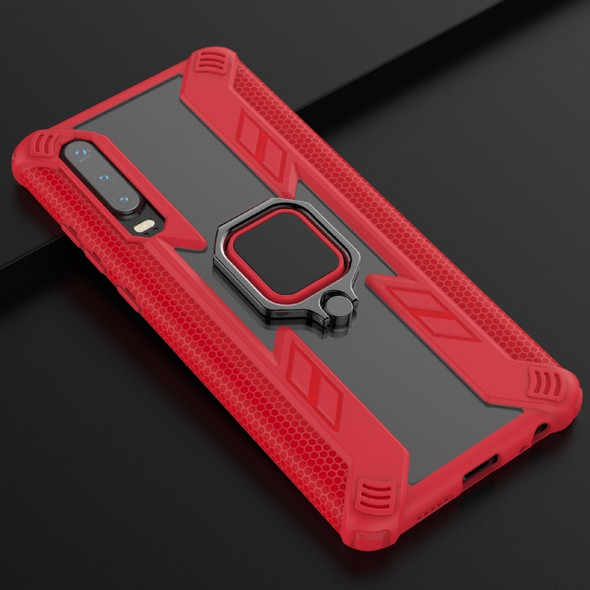 Iron Warrior Shockproof PC + TPU Protective Case for Huawei P30, with Ring Holder (Red)