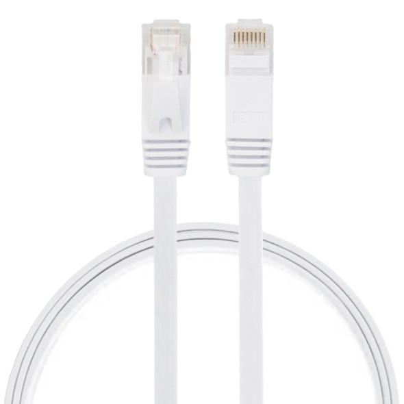 0.5m CAT6 Ultra-thin Flat Ethernet Network LAN Cable, Patch Lead RJ45 (White)