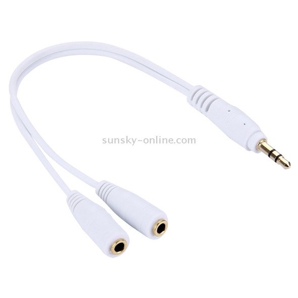 Headphone(Earphone) Splitter Adapter, For iPad, iPhone, Galaxy, Huawei, Xiaomi, LG, HTC and Other Smart Phones(White)