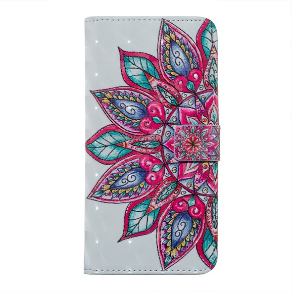 Half Flower Pattern Horizontal Flip Leather Case for iPhone XR, with Holder & Card Slots & Photo Frame & Wallet