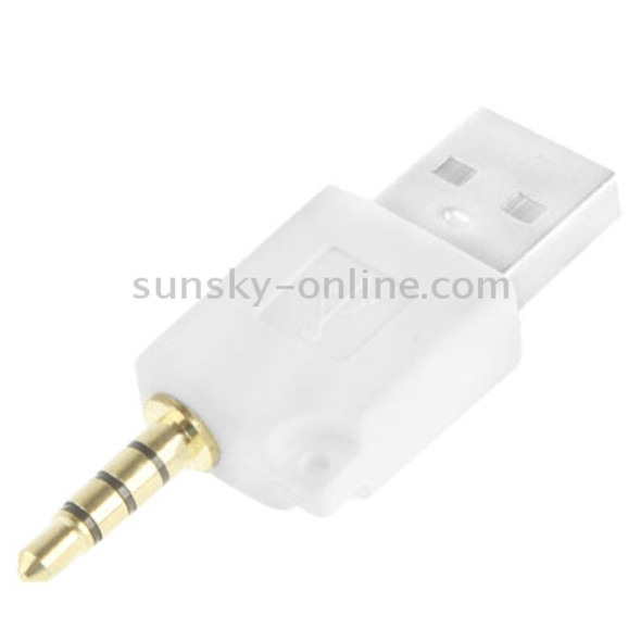 USB Data Dock Charger Adapter, For iPod shuffle 3rd / 2nd, Length: 4.6cm(White)