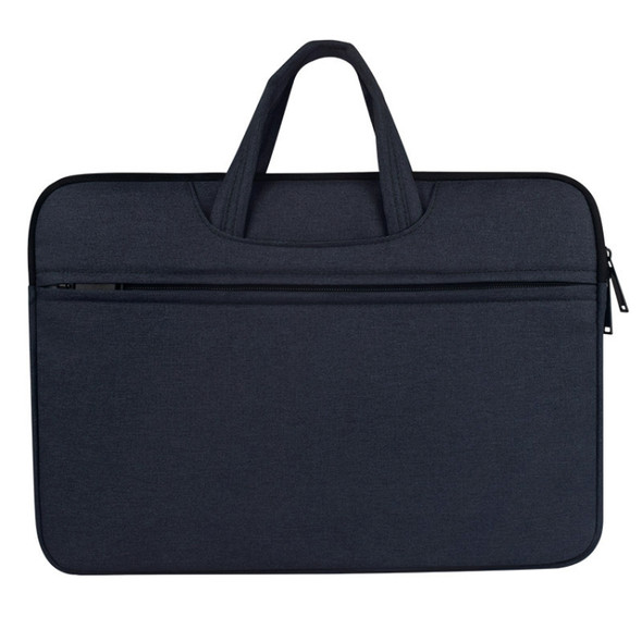 Breathable Wear-resistant Shoulder Handheld Zipper Laptop Bag, For 14 inch and Below Macbook, Samsung, Lenovo, Sony, DELL Alienware, CHUWI, ASUS, HP (Navy Blue)