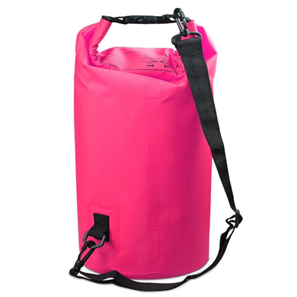 Outdoor Waterproof Single Shoulder Bag Dry Sack PVC Barrel Bag, Capacity: 5L (Pink)