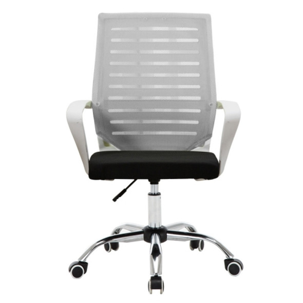 Home Leisure Computer Chair Office Staff Conference Chair White Frame Lifting Steel Foot (Grey)