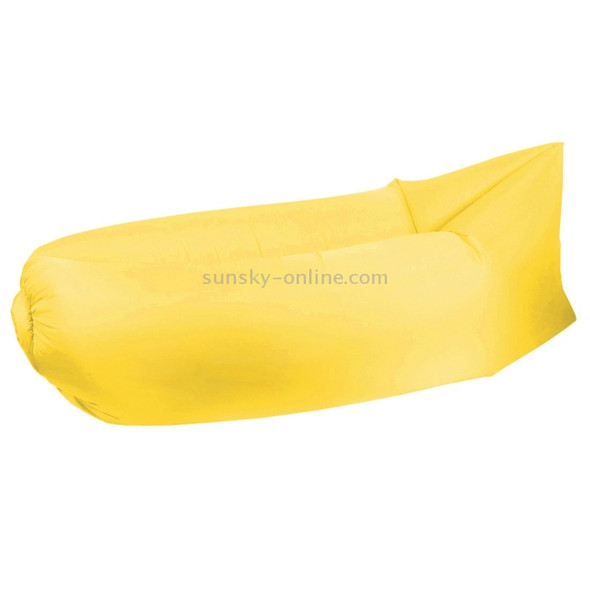 Inflatable Lounger Polyester Fabric Compression Air Bag Sofa for Beach / Travelling / Hospitality / Fishing, Size: 185cm x 75cm x 50cm, Normal Quality(Yellow)