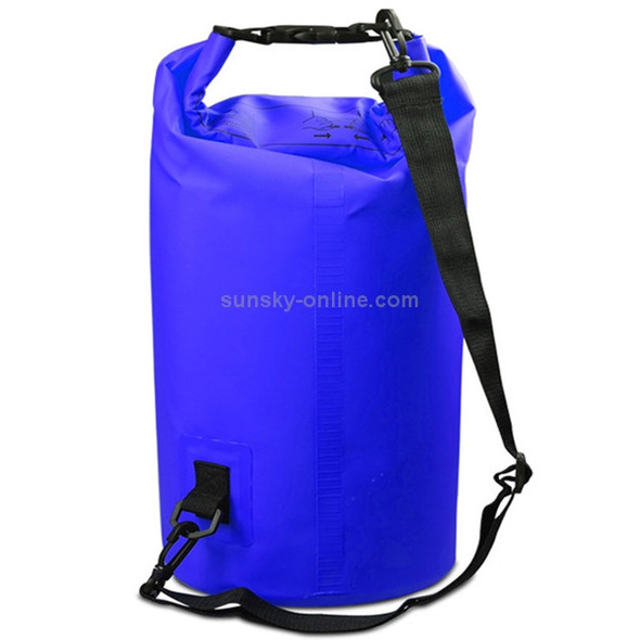 Outdoor Waterproof Single Shoulder Bag Dry Sack PVC Barrel Bag, Capacity: 10L (Dark Blue)