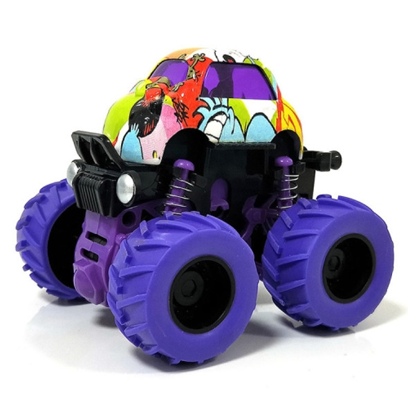 Q Version Graffiti Purple Wheel Alloy Inertia Off-road Truck 360 Degree Stunt Rotary Dump Truck