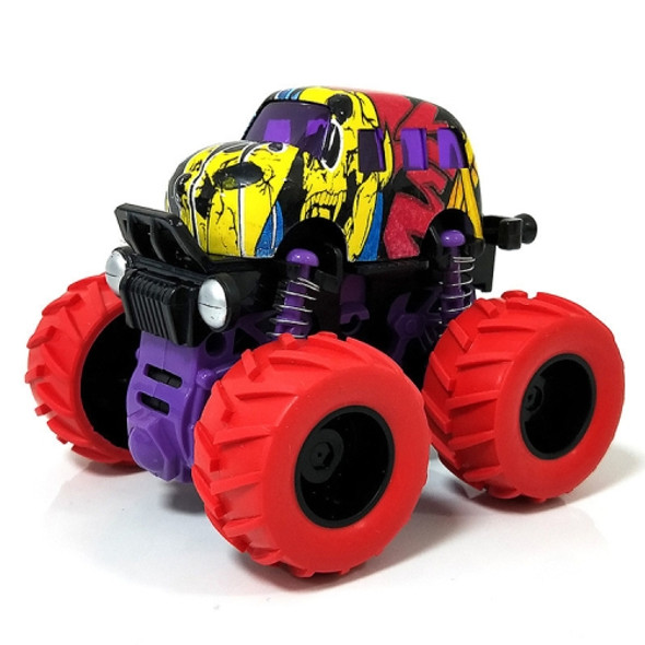 Q Version Graffiti Red Wheel Alloy Inertia Off-road Truck 360 Degree Stunt Rotary Dump Truck