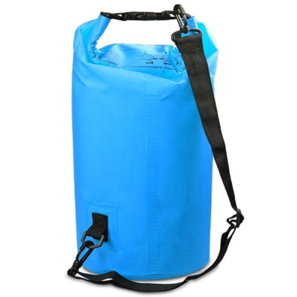 Outdoor Waterproof Single Shoulder Bag Dry Sack PVC Barrel Bag, Capacity: 10L (Sky Blue)