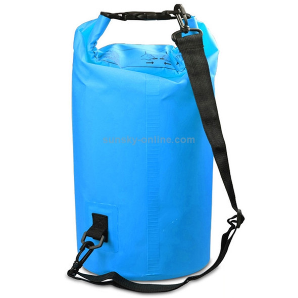 Outdoor Waterproof Single Shoulder Bag Dry Sack PVC Barrel Bag, Capacity: 10L (Sky Blue)
